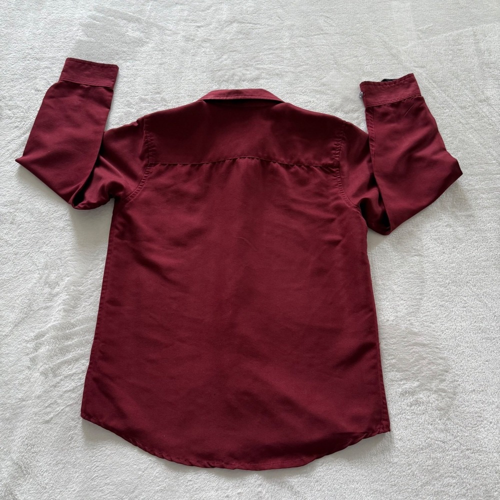 Craft + Flow Boys Cranberry Dress Shirt Button Front Long Sleeve Size 10 12 - Picture 3 of 8